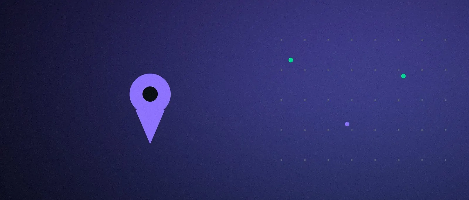 Map pin radiating service areas across a city
