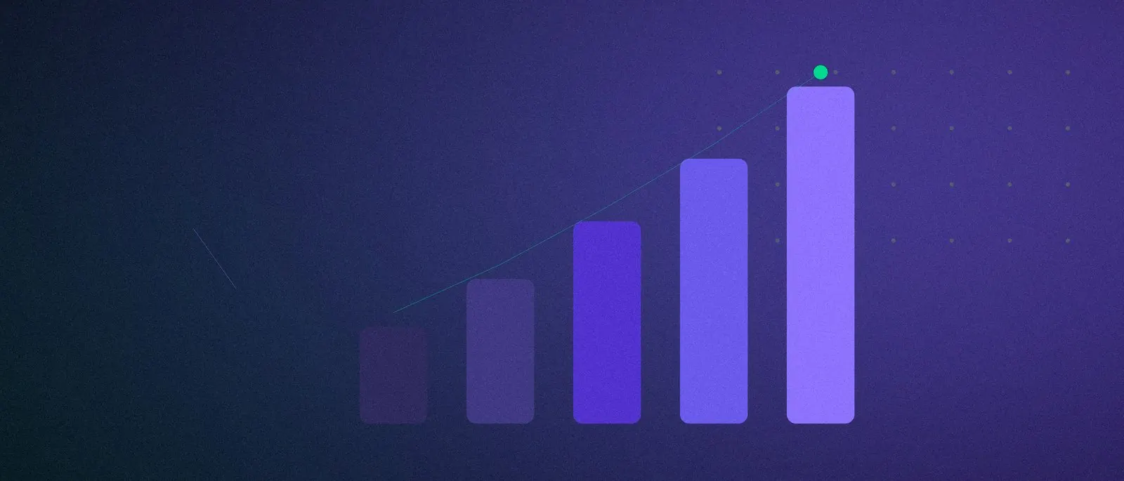 Rising search-visibility bars with an upward enquiries trend line