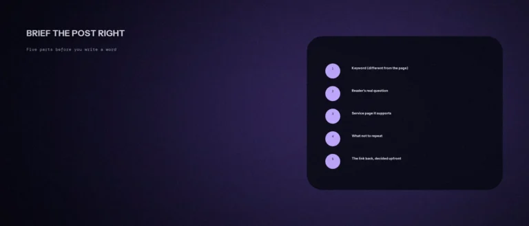 How to Brief a Blog Post That Supports a Service Page Instead of Competing With It