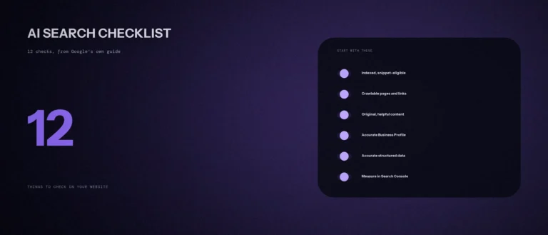 AI search optimization checklist: 12 things to check on your website, based on Google's guide to generative AI features