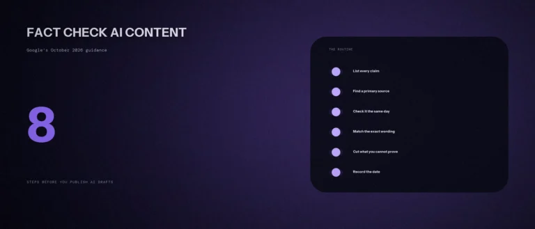 How to fact check AI generated content: an eight step routine based on Google's October 2026 guidance